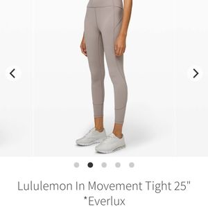 Lululemon In Movement Tight 25"